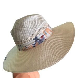 Columbia Straw Outback Sun Hat Natural Sz SM Ribbon Detail Summer Beach Pool